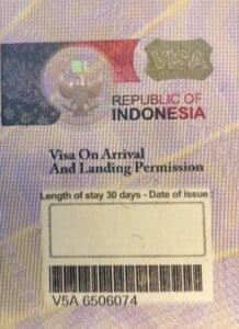 indonesia immigration sticker